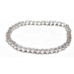 Kristall-Facetten-Armband elastisch Naturstein, Kugel 4 mm / 16 - 17 cm, Steinchen