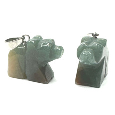 Achat Indianerbär Anhänger Naturstein, handgeschliffene Figur 1,8 x 2,5 x 8 mm, symbolisiert das Element Erde Achat Indianerbär Anhänger Naturstein, handgeschliffene Figur 1,8 x 2,5 x 8 mm, symbolisiert das Element Erde