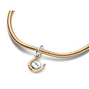 Charms Sterling Silber 925 Hufeisen - drehbare Scheibe, Glücksarmband Anhänger