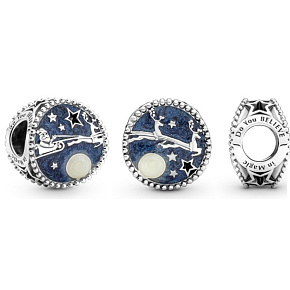 Sterling Silber 925 Weihnachtsmann und Rentier Anhänger, Weihnachtsarmband Perle