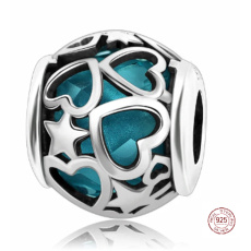 Charme Sterling Silber 925 Sternenhimmel, Perle auf Armband Universum