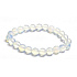 Opalit Armband elastisch, Kunststeinkugel 8 mm / 16 - 17 cm, Wunsch- und Hoffnungsstein