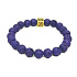 Lava dunkelblau mit königlichem Mantra Om, Armband elastischer Naturstein, Kugel 8 mm / 16-17 cm, geboren aus den vier Elementen