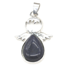 Goldstein blau Avanturin Engel Schutzengel Anhänger 3,5 x 2,5 mm, Stein des Ehrgeizes Goldstein blau Avanturin Engel Schutzengel Anhänger 3,5 x 2,5 mm, Stein des Ehrgeizes