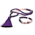 108 Mala Amethyst + Rosmarin Halskette Meditationsschmuck, Naturstein + Armband Naturstein, Kugel 8 mm