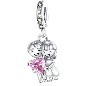 Sterling Silber 925 Love - wir sind verliebt, Armband-Anhänger