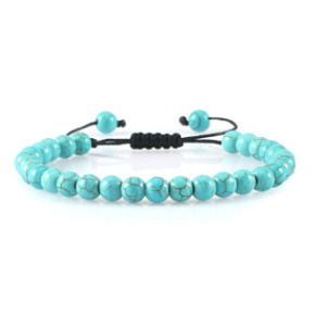 Tyrkenit Armband Naturstein, handgestrickt, verstellbare Perlengröße 6 mm / 16-17 cm, Stein der jungen Leute, die ein Lebensziel suchen