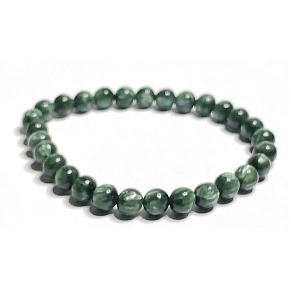 Serafinit Armband elastischer Naturstein, Kugel 7 mm / 16 - 17 cm, Engelstein