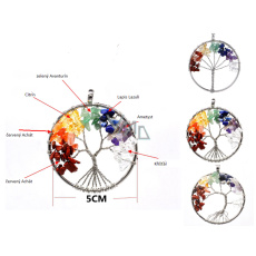 7 Chakren Baum des Lebens Anhänger Naturstein, Heilung 5 cm 7 Chakren Baum des Lebens Anhänger Naturstein, Heilung 5 cm