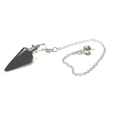 Obsidian Pendel Naturstein 3,5 cm + Kette mit Kugel 18 cm, Rettungsstein