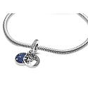 Sterling Silber 925 Baum und Galaxie mit Mond, 2in1 Liebesarmband-Anhänger