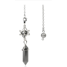 Hämatit Merkaba + Pendel, Naturstein-Anhänger 71 x 8 x 8 mm