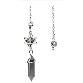 Hämatit Merkaba + Pendel, Naturstein-Anhänger 71 x 8 x 8 mm