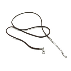 Gewachste Kordel braun mit Karabiner Länge 45 x 1,5 cm