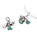 Charm Sterlingsilber 925 Weihnachten 3-in-1 Glocken, Santa, Baum, Anhänger für Armband Weihnachten