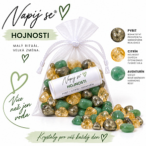 Napij se® hojnosti – výměnná minerální náplň | Pyrit, Citrín, Aventurín, 200 g Napij se® hojnosti – výměnná minerální náplň | Pyrit, Citrín, Aventurín, 200 g