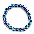 Blaues Augenarmband elastisch, Kugel 6 mm / 16 - 17 cm
