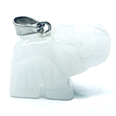 Quarz Elefant Anhänger Naturstein, handgeschliffene Figur 1,8 x 2,5 x 8 mm, der perfekte Heiler