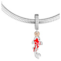 Sterling Silber 925 Fisch als Glücksbringer, Tierarmband-Anhänger