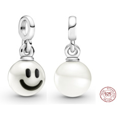 Charms Sterling Silber 925 My Happy Smiley - Mini Medaillon, Armband Anhänger Symbol