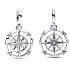 Charms Sterling Silber 925 Kompass - Mini Medaillon mit klarem Zirkonia, Armbandanhänger
