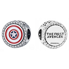 Charme Sterling Silber 925 Marvel The Avengers, Captain America Schild Charme, Perle auf Armband Film