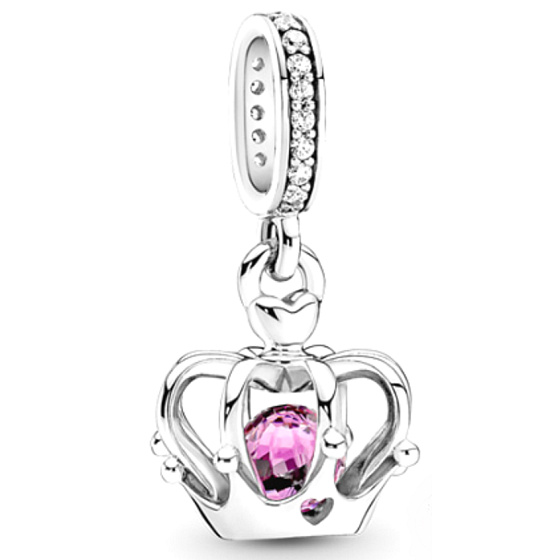Charme Sterling Silber 925 Dekorierte Krone, Anhänger am Armband Symbol