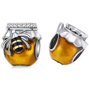 Charme Sterling Silber 925 Honig und Biene, Perle auf Armband Tier