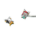 Charm Sterlingsilber 925 Weihnachtsrentier mit Herz, Perle für Armband Weihnachten