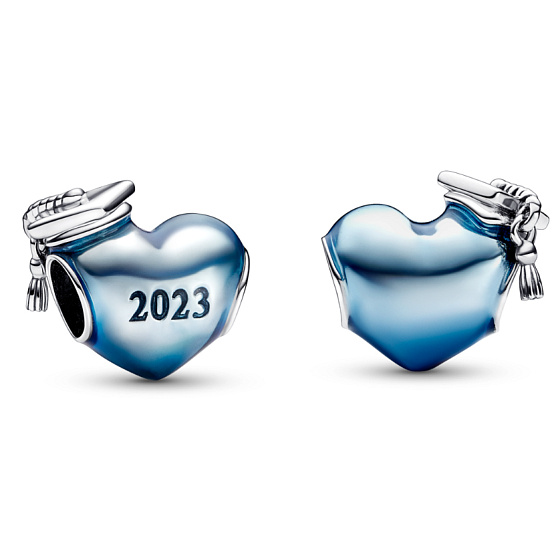 Sterling Silber 925 Graduation - Blaues Graduation Herz 2023, Graduate Bead Bracelet