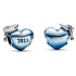 Sterling Silber 925 Graduation - Blaues Graduation Herz 2023, Graduate Bead Bracelet