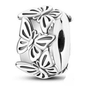 Charme Sterling Silber 925 Schmetterling Poesie, Stopper, Clip Perle auf Armband Tier