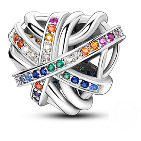 Sterling Silber 925 Wrapped Herz Perle auf Armband Liebe