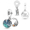 Sterling Silber 925 Camping Nachthimmel - Camping 2in1, Armband Anhänger Symbol