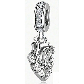 Charm Sterling Silber 925 Herz, Liebesarmband-Anhänger