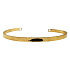 Edelstahlarmband gold mit Gravur Feder, offene Manschette, 4 mm
