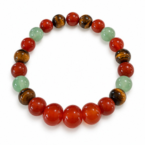 Armband mit Geschichte – Für Sportler: Hol dir den Sieg, natürliche Mineralien, Kugel 8 mm / Handgelenk 14–15 cm