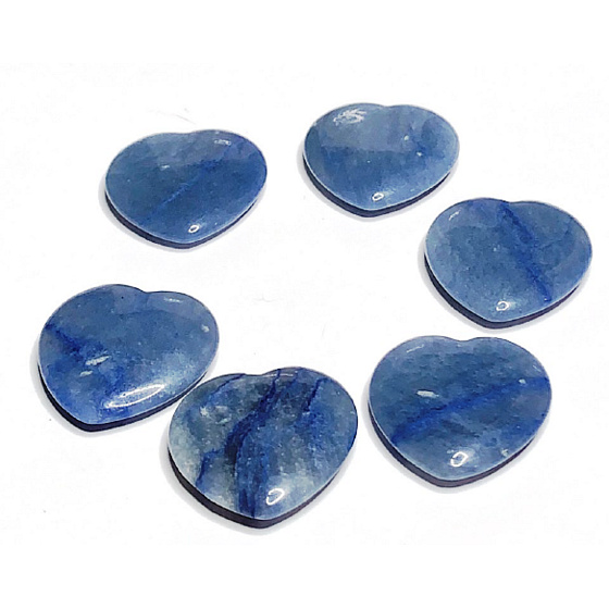 Avanturin blau Hmatka, heilender Edelstein in Form eines Herzens Naturstein 3 cm 1 Stück, Stein der Freude