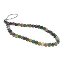 Achat indischer Handy-Anhänger gegen Verlust, Natursteinperle 6 mm / 26,5 cm, symbolisiert das Element der Erde