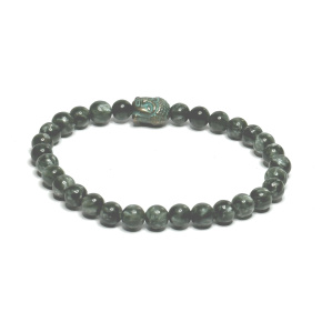 Serafinite Armband elastischer Naturstein, Kugel 5 mm / 16 - 17 cm, Engelstein