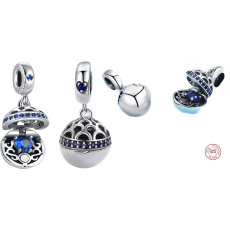Sterling Silber 925 Love Surprise - königsblauer, aufklappbarer Liebesarmband-Anhänger Sterling Silber 925 Love Surprise - königsblauer, aufklappbarer Liebesarmband-Anhänger