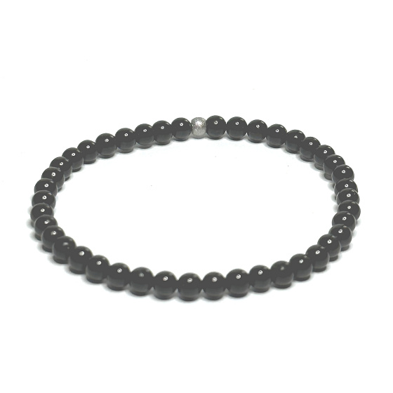 Turmalin / Skoryl Armband elastischer Naturstein, Kugel 4 mm / 16 - 17 cm, Hüter der guten Laune