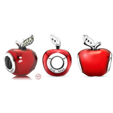 Charme Sterling Silber 925 Disney Schneewittchen Apfel Perle auf Lebensmittel Armband