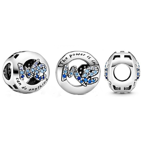 Charme Sterling Silber 925 Die Macht ist in mir, Perle auf Armband Symbol