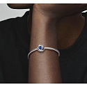Charme Sterling Silber 925 Unendlicher Kreis der Ewigkeit leuchtend blau, Perle für Armband