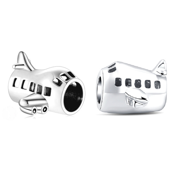 Charme Sterling Silber 925 Flugzeug Perle auf Reisen Armband