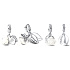 Charms Sterling Silber 925 Weiße Rose in Blume 2in1, Liebesarmband Anhänger