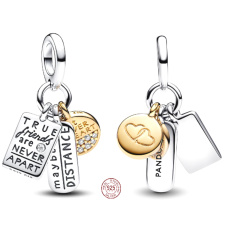 Charm Sterlingsilber 925 Freundschaft 3-in-1, Anhänger für Freundschaftsarmband