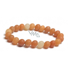 Aventurin orange mattes Armband elastischer Naturstein, Kugel 8 mm / 16-17 cm, Stein des Glücks und des Wohlstandes