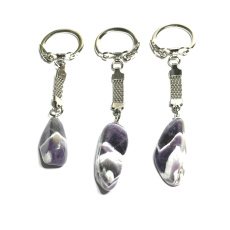 Amethyst Zebra Sambia Schlüsselanhänger Naturstein ca. 10 cm 1 Stück, Stein der Könige und Bischöfe